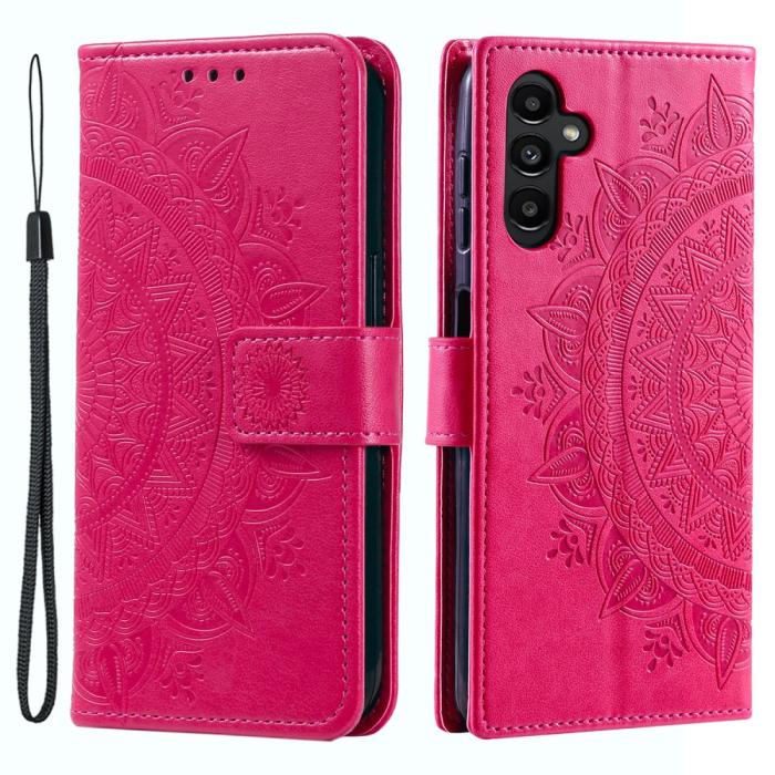 Bild 1, Samsung Galaxy S23 FE Fodral Mandala Läder Rosa