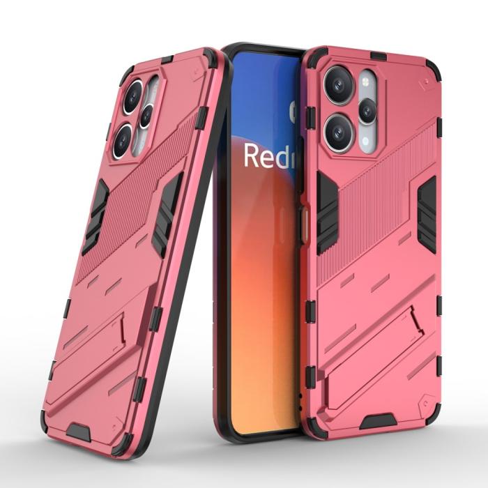 Bild 5, Xiaomi Redmi 12 5G/4G Skal Kickstand Hybrid Armor Rosa