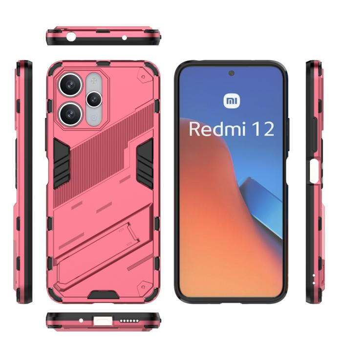 Bild 6, Xiaomi Redmi 12 5G/4G Skal Kickstand Hybrid Armor Rosa