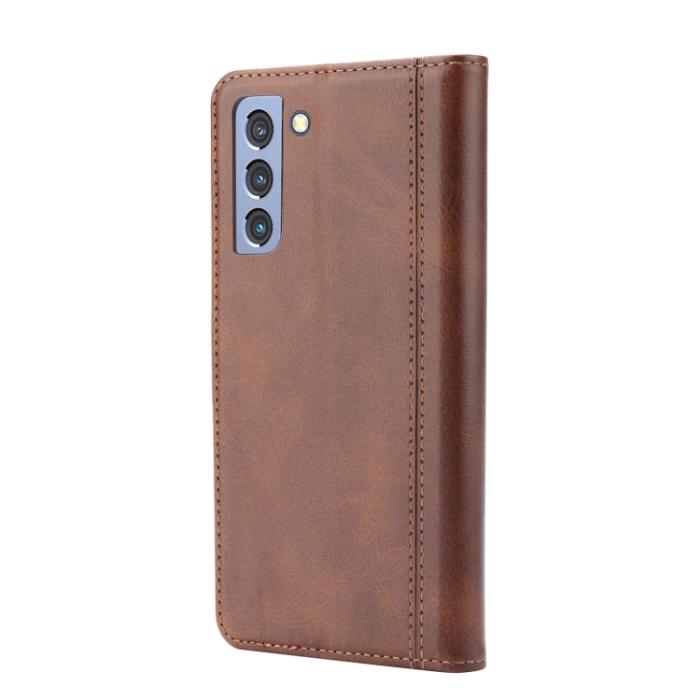 Bild 3, Samsung Galaxy S21 FE Fodral Premium Med Frontficka Brun