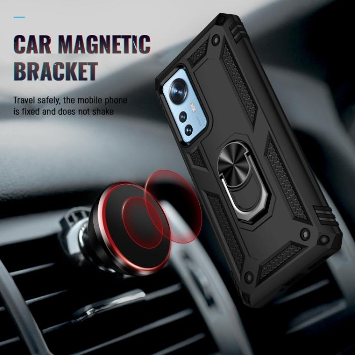 Bild 4, Xiaomi 12 Pro Skal Ring Hybrid Armor Svart