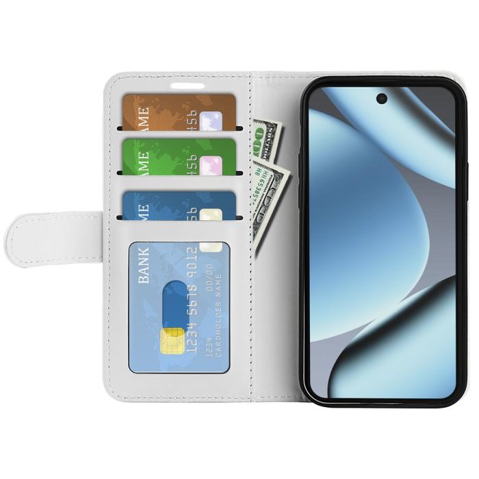 Bild 2, Google Pixel 11/10 Fodral Crazy Horse Läder Vit