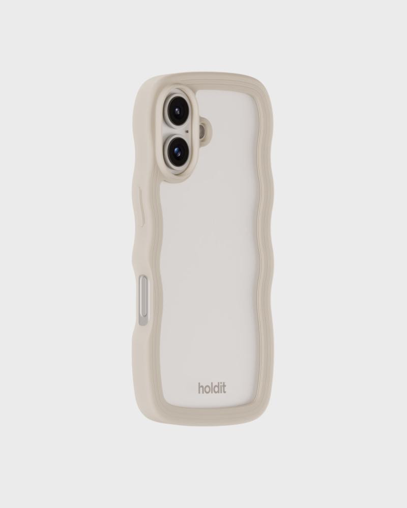 holdit iPhone 16 Skal Wavy Light Beige/Transparent