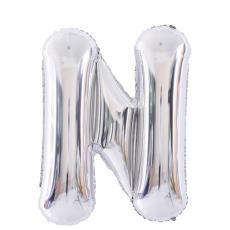 Bokstavsballong N 70 cm Silver