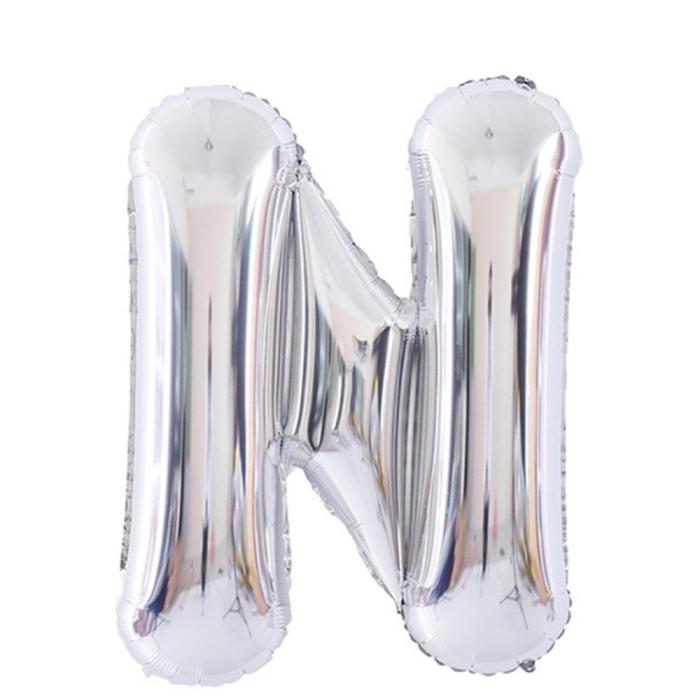 Bild 1, Bokstavsballong N 70 cm Silver