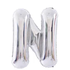 Bokstavsballong N 70 cm Silver