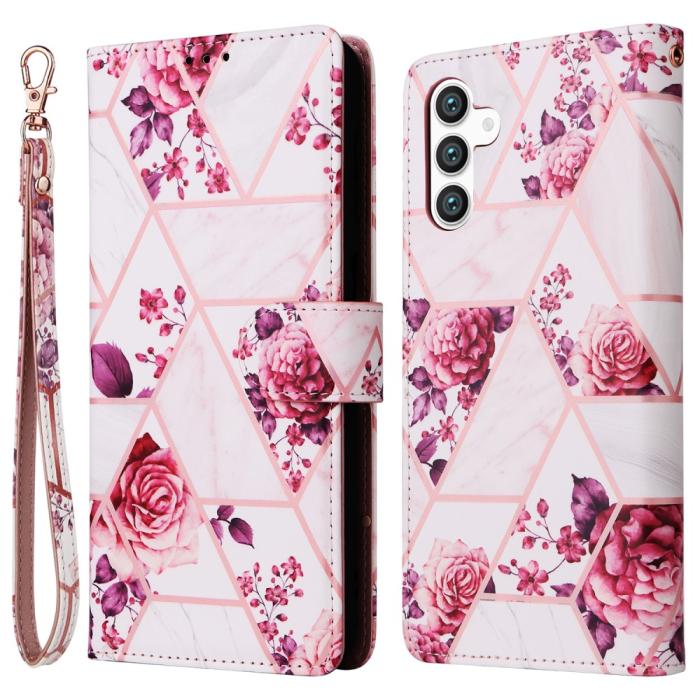 Bild 1, Samsung Galaxy S24 Plus Fodral Läder Marmor Roséguld