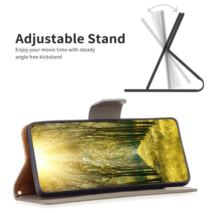 Bild 5, Xiaomi 13 Lite 5G Fodral Litchi Shark Läder Grå