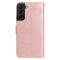 Samsung Galaxy S22 Plus Fodral Fjärilar Tryckt Läder Roséguld