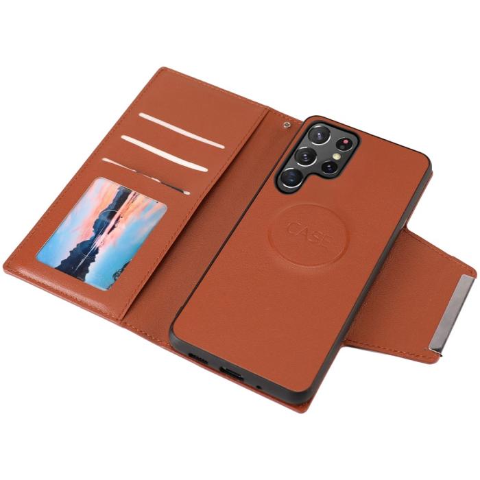 Bild 3, Samsung Galaxy S23 Ultra 2in1 Magnet Fodral Brun