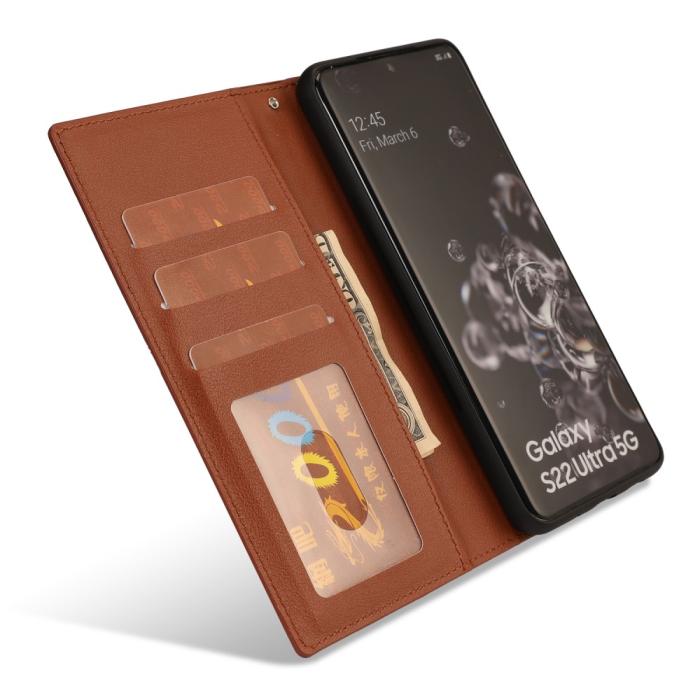 Bild 4, Samsung Galaxy S23 Ultra 2in1 Magnet Fodral Brun
