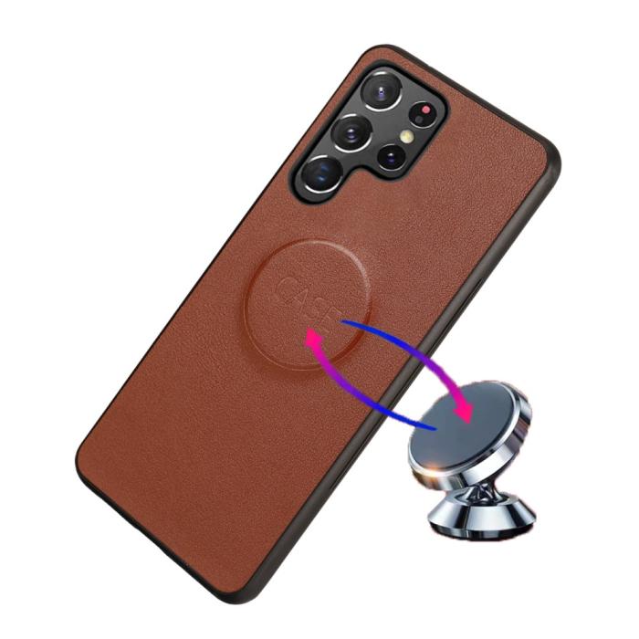 Bild 5, Samsung Galaxy S23 Ultra 2in1 Magnet Fodral Brun
