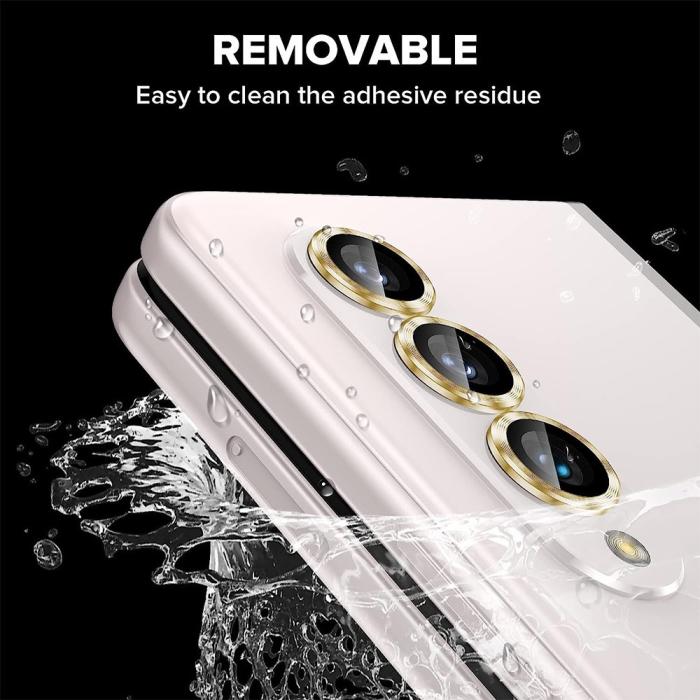 Bild 3, ENKAY Galaxy Z Fold 5 Linsskydd Aluminium Härdat Glas Svart