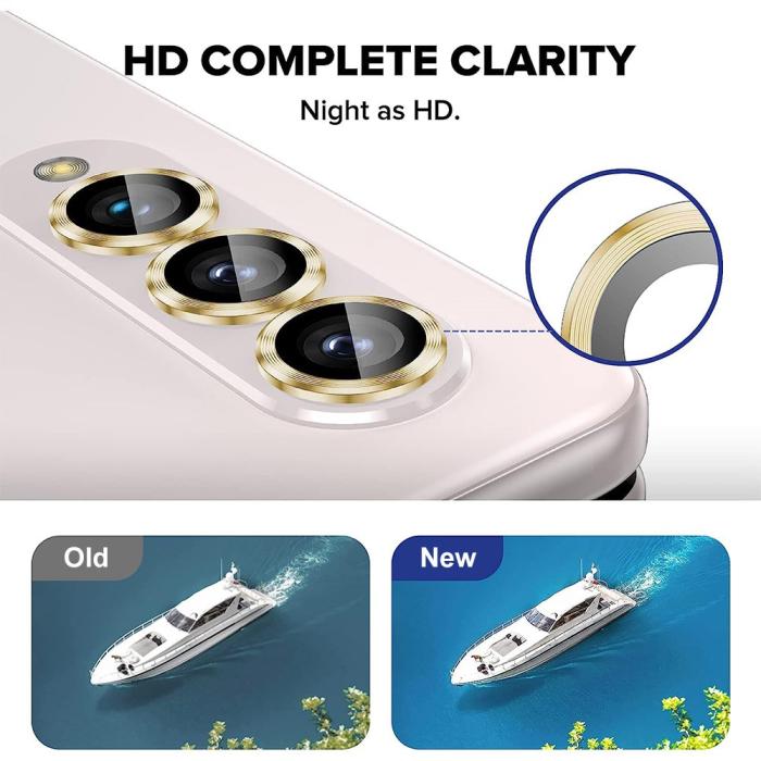 Bild 4, ENKAY Galaxy Z Fold 5 Linsskydd Aluminium Härdat Glas Svart