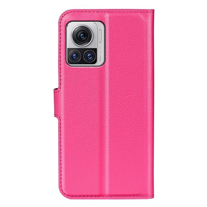Bild 6, Motorola Edge 30 Ultra 5G Fodral Litchi Läder Rosa