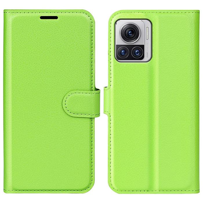 Bild 1, Motorola Edge 30 Ultra 5G Fodral Litchi Läder Grön