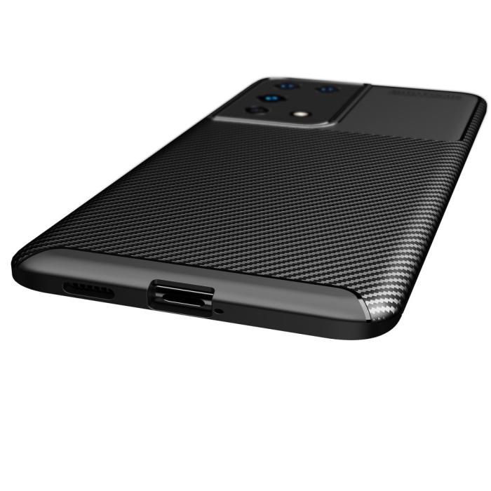 Bild 4, Samsung Galaxy S21 Ultra - Kolfiber Textur Skal - Svart