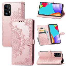 Samsung Galaxy A52 / A52s - Mandala Läder Fodral - Roséguld