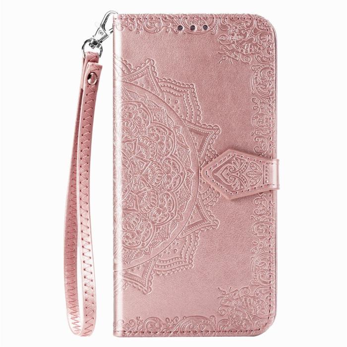 Bild 2, Samsung Galaxy A52 / A52s - Mandala Läder Fodral - Roséguld