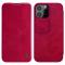 iPhone 13 Pro Max - NILLKIN Qin CamShield Läder Fodral - Röd