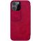 iPhone 13 Pro Max - NILLKIN Qin CamShield Läder Fodral - Röd