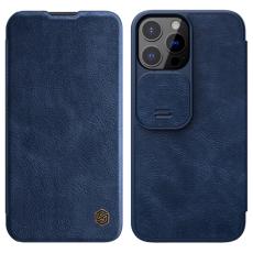 iPhone 13 Pro Max - NILLKIN Qin CamShield Läder Fodral - Blå
