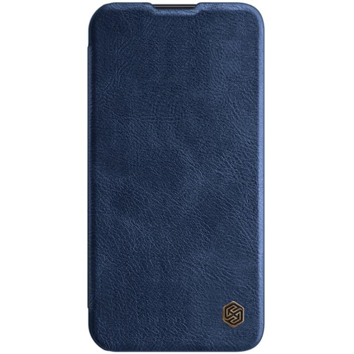 Bild 2, iPhone 13 Pro Max - NILLKIN Qin CamShield Läder Fodral - Blå