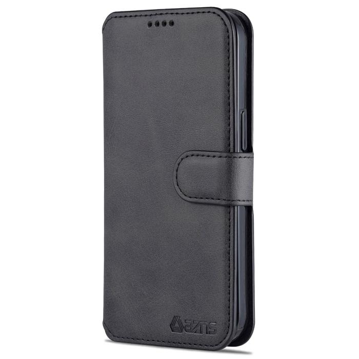 Bild 2, iPhone 13 Pro Max - AZNS Slim Läder Fodral - Svart