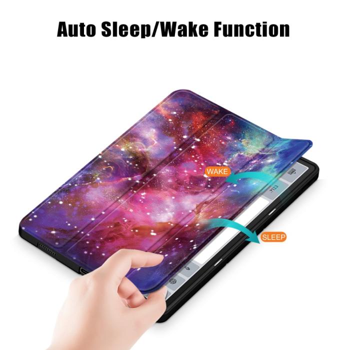 Bild 4, Lenovo Tab P12 Fodral Tri-Fold Läder Cosmic Space