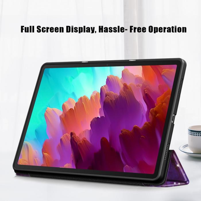 Bild 5, Lenovo Tab P12 Fodral Tri-Fold Läder Cosmic Space