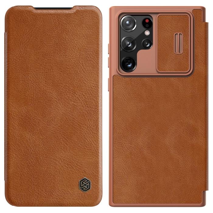 Bild 1, NILLKIN Samsung Galaxy S22 Ultra Fodral Qin Series Brun