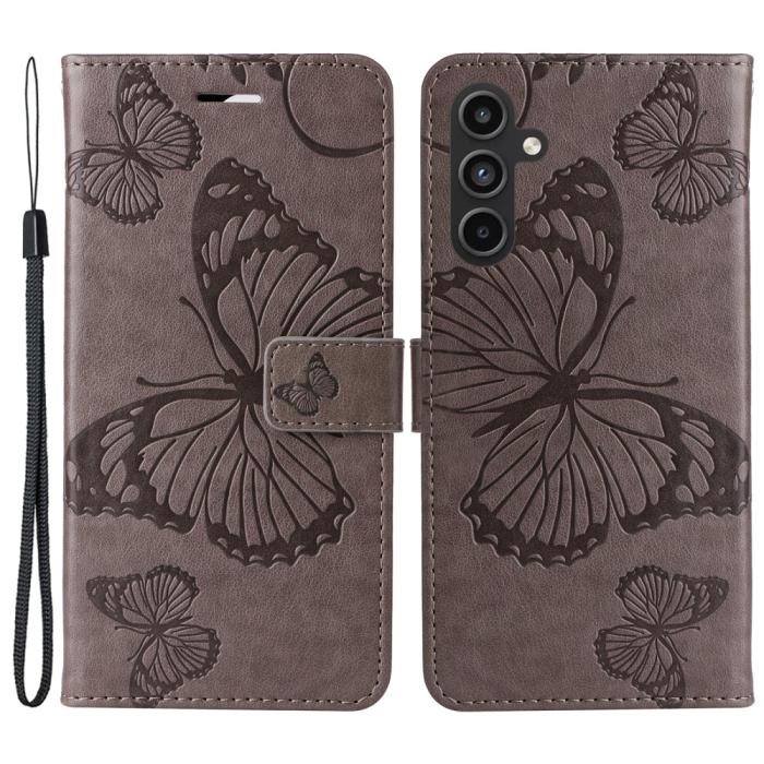 Bild 1, Samsung Galaxy A15 5G Fodral Fjäril Tryck Grå