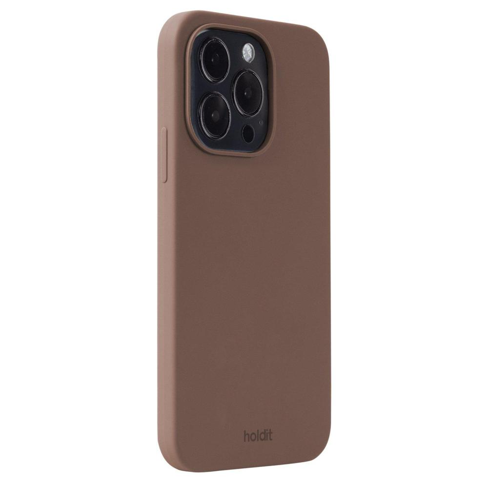 holdit iPhone 14 Pro Mobilskal Silikon Dark Brown