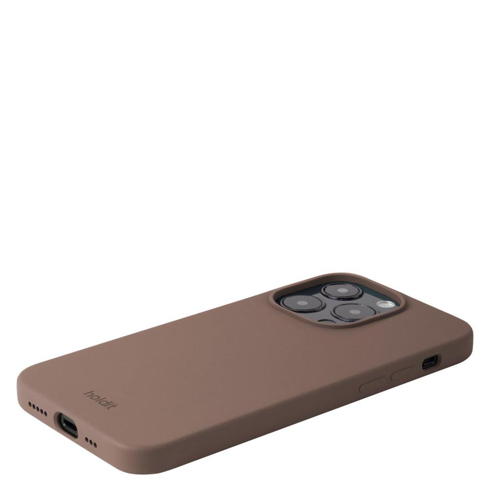 holdit iPhone 14 Pro Mobilskal Silikon Dark Brown