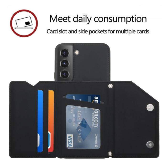 Bild 5, Samsung Galaxy S22 Skal Skin Touch Med Kortfack Svart