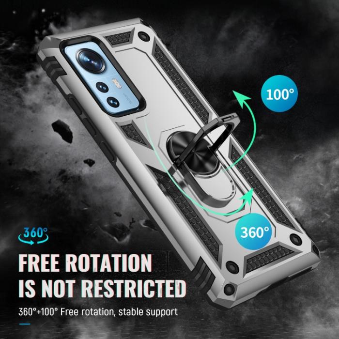 Bild 3, Xiaomi 12 Pro Skal Ring Hybrid Armor Silver