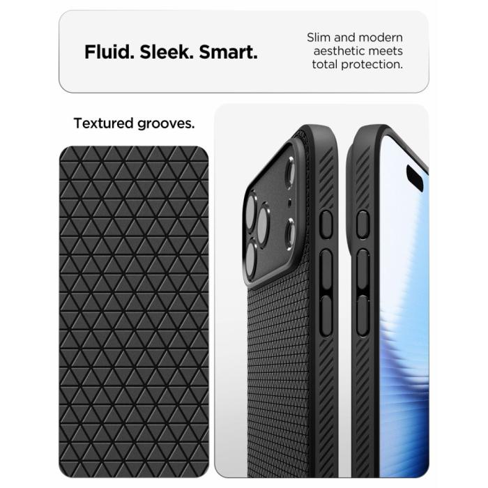 Bild 6, Spigen iPhone 18 Pro Max / 17 Pro Max Skal Liquid Air Mattsvart