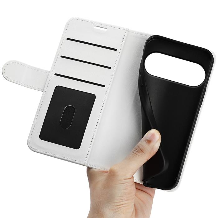 Bild 4, Google Pixel 11/10 Fodral Crazy Horse Läder Vit