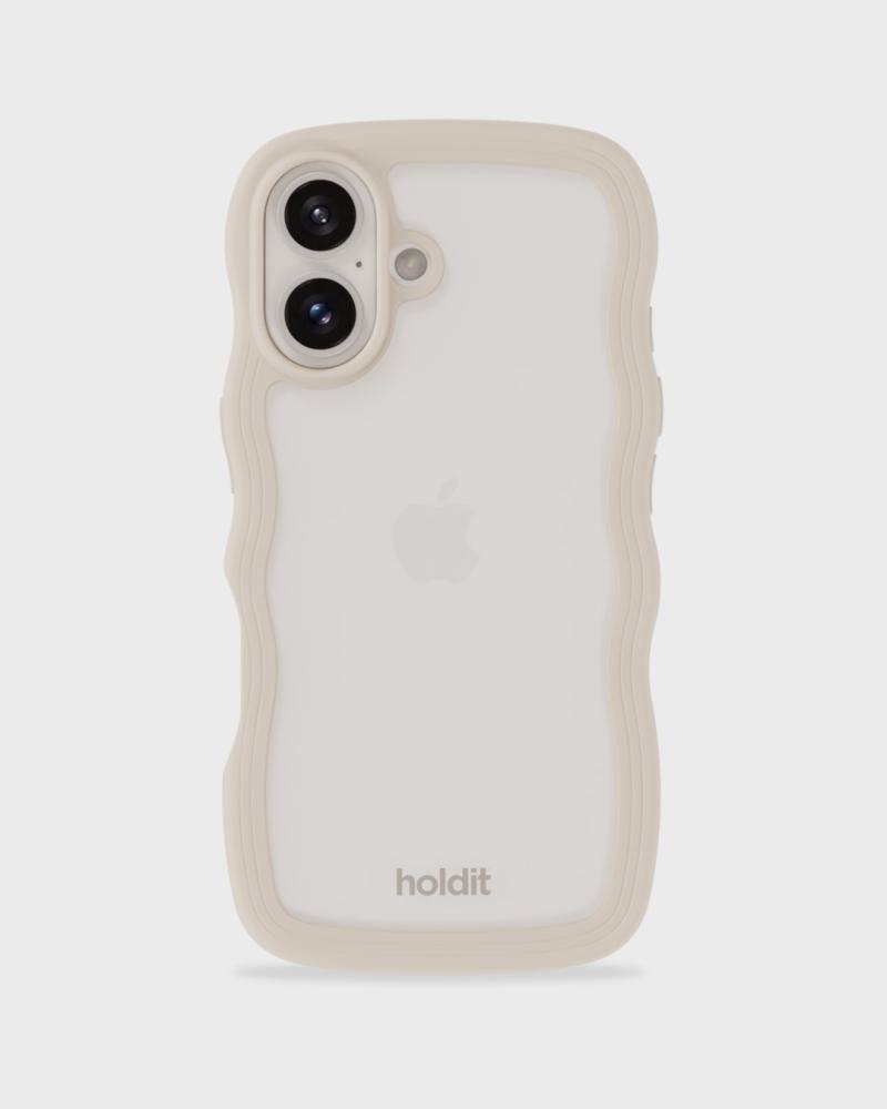 holdit iPhone 16 Plus Skal Wavy Light Beige/Transparent