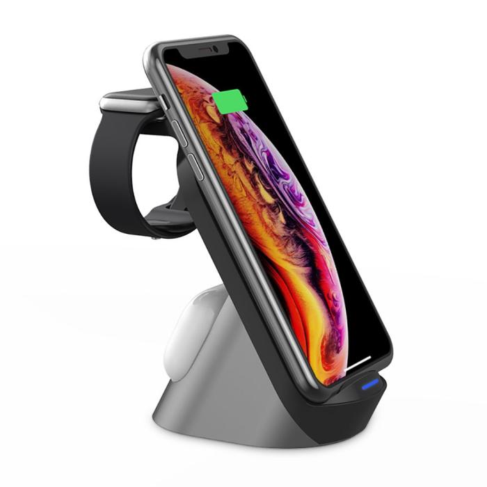 Bild 2, Tech-Protect 15W 3in1 Trådlös Laddare Svart
