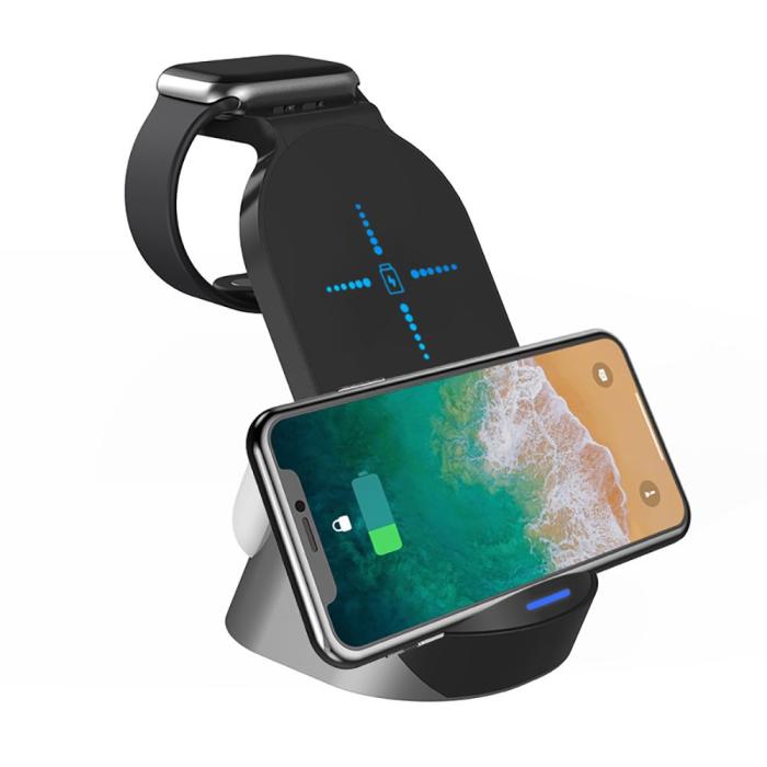 Bild 4, Tech-Protect 15W 3in1 Trådlös Laddare Svart