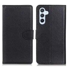 Samsung Galaxy A16 Fodral Litchi L&auml;der Svart