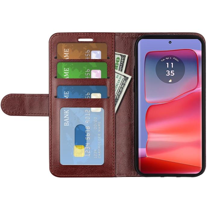 Bild 2, Motorola Edge 50 Pro 5G Crazy Horse Fodral Brun