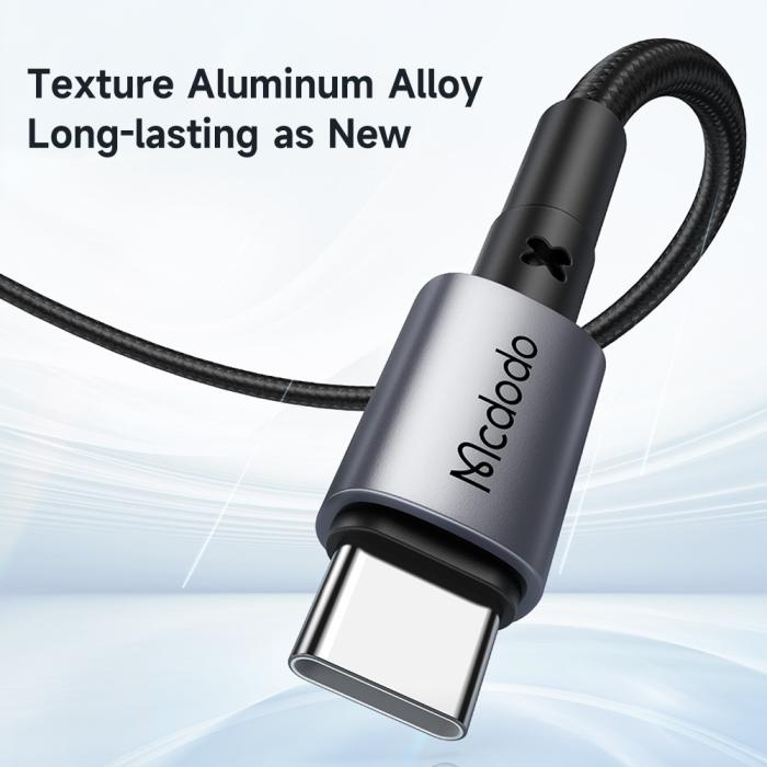 Bild 3, Mcdodo 1.5m 60W PD USB-C - USB-C Snabbladdningskabel Svart