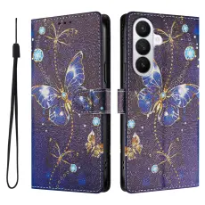 Samsung Galaxy S26 Fodral Med Tryck Bl&aring; Fj&auml;ril