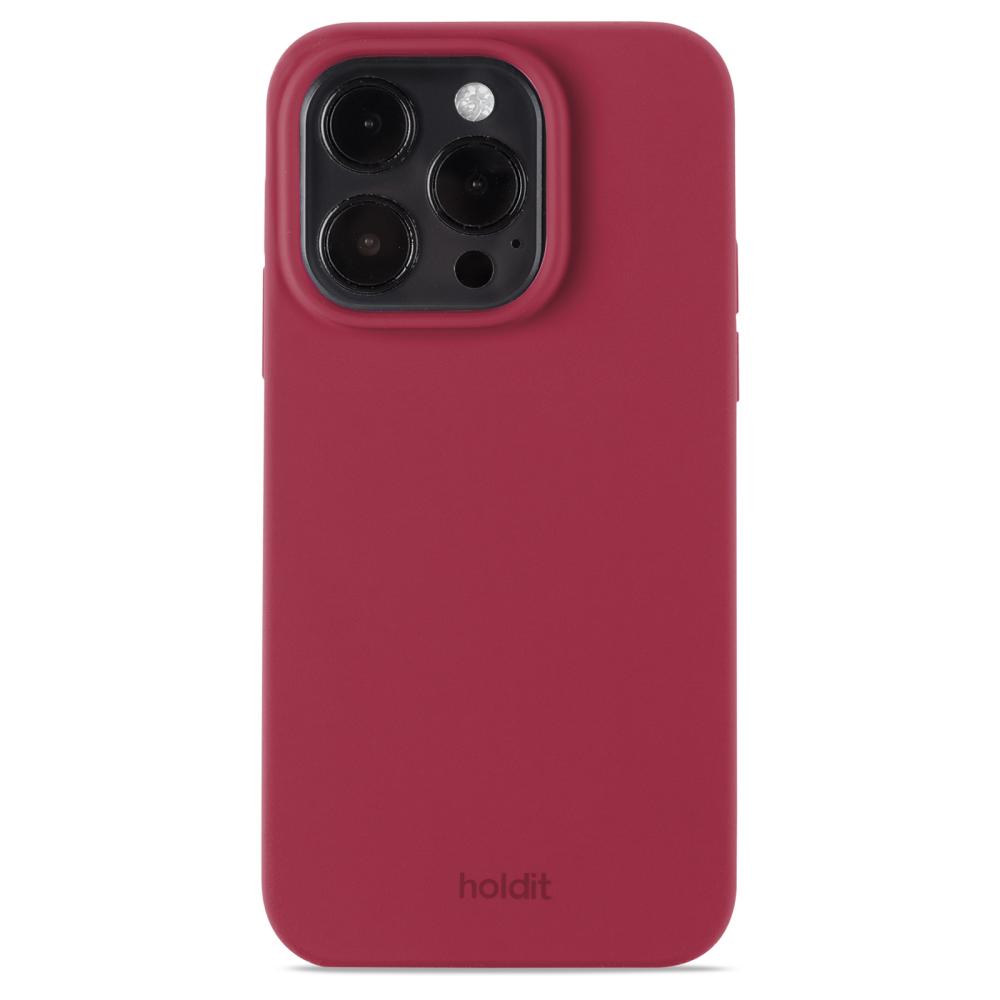 holdit iPhone 14 Pro Mobilskal Silikon Red Velvet