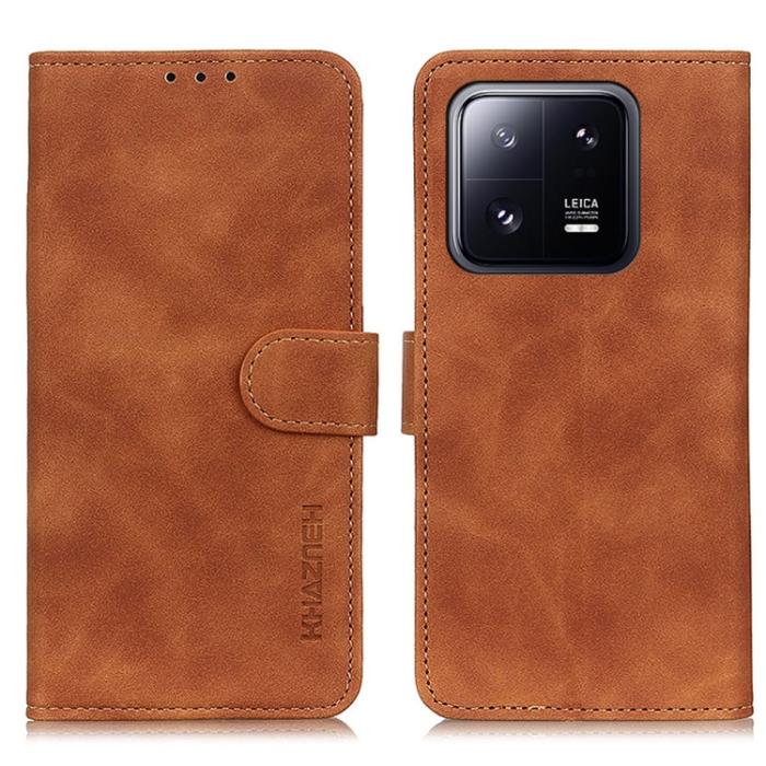 Bild 2, KHAZNEH Xiaomi 13 Pro 5G Fodral Retro Läder Brun
