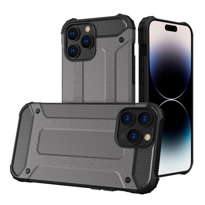 Bild 1, iPhone 15 Pro Max Skal Shockproof Armor Hybrid Grå