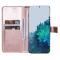 Samsung Galaxy S22 Plus Fodral Fjärilar Tryckt Läder Roséguld