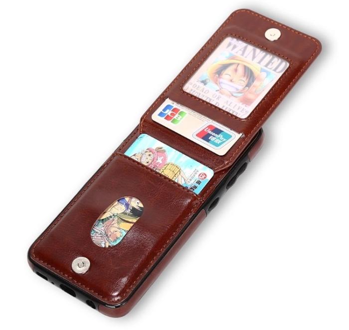 Bild 4, Samsung S8 Plus - Läderskal med korthållare - Brun